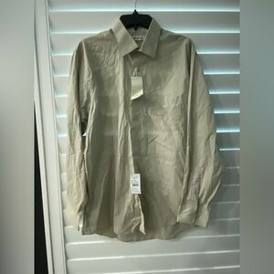 Pierre Cardin NWT Men's Beige Shirt Size Large 16-161/2  34/35